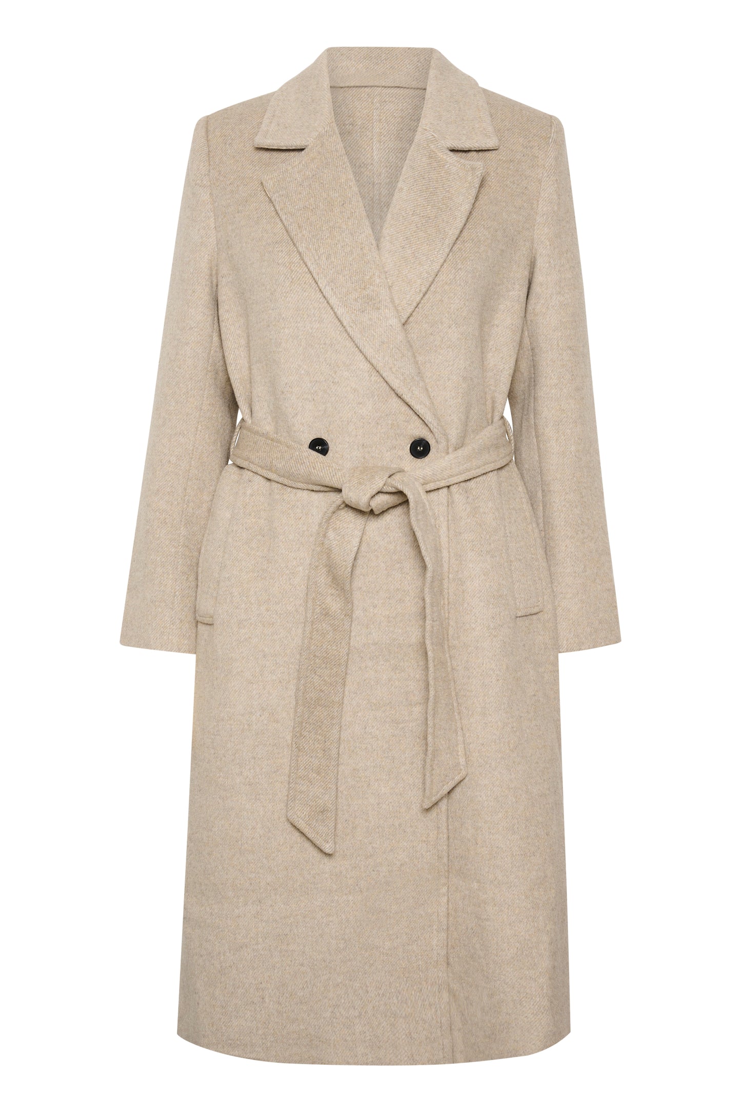 Soaked in Luxury Tenerife Coat Outerwear Light Grey & White Twill
