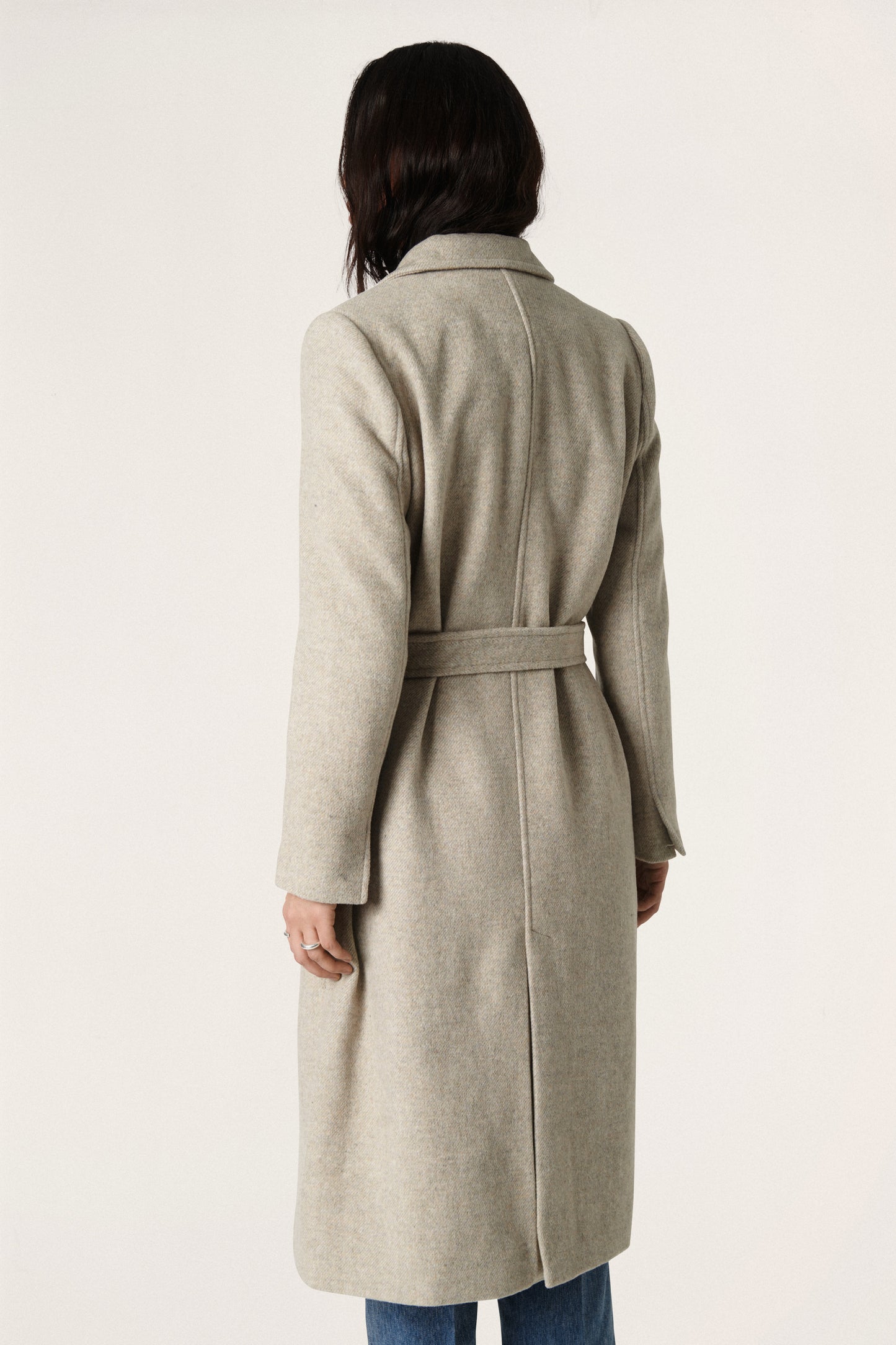 Soaked in Luxury Tenerife Coat Outerwear Light Grey & White Twill