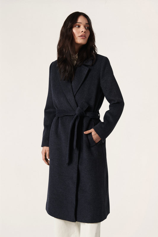Soaked in Luxury Tenerife Coat Outerwear India Ink & Black Twill