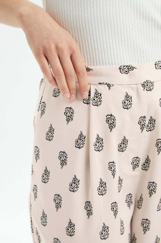 Soaked in Luxury Thora Pants Trousers Oatmeal Block Print