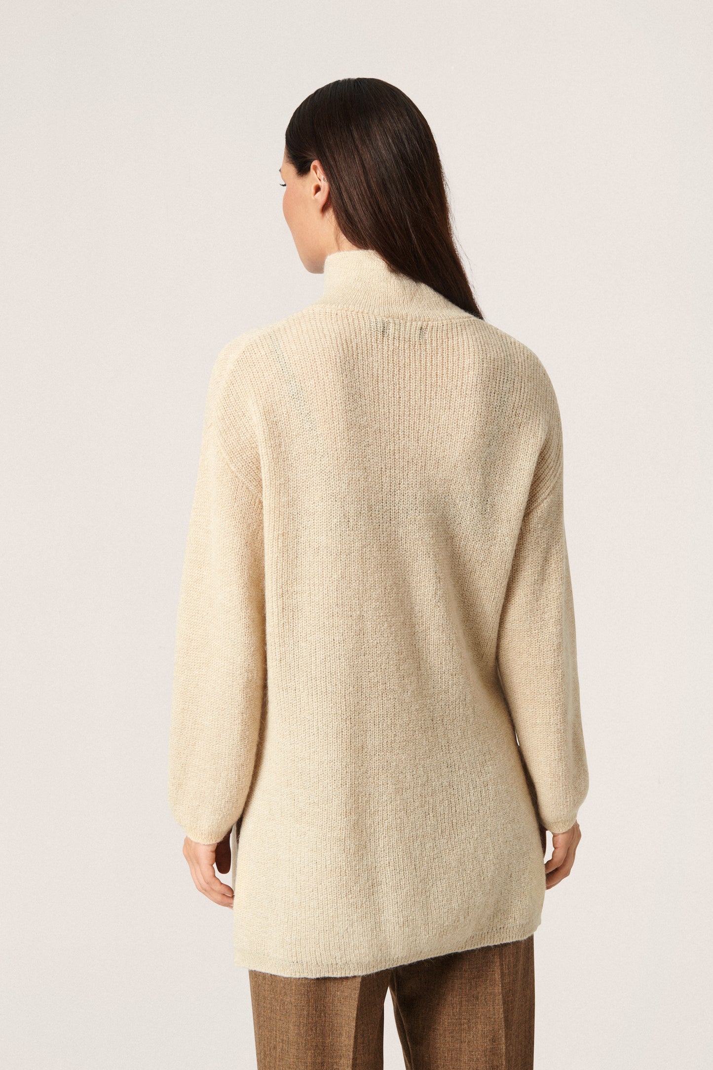 Soaked in Luxury Tuesday Tunic LS Knit Bone White