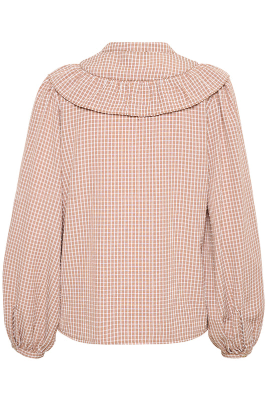 Soaked in Luxury Wiola Shirt LS Shirts/Blouses Beaver Fur/Broken White Checks