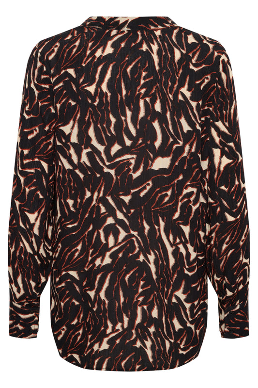 Soaked in Luxury Zaya Blouse LS Shirts/Blouses Dark Tricolore Print