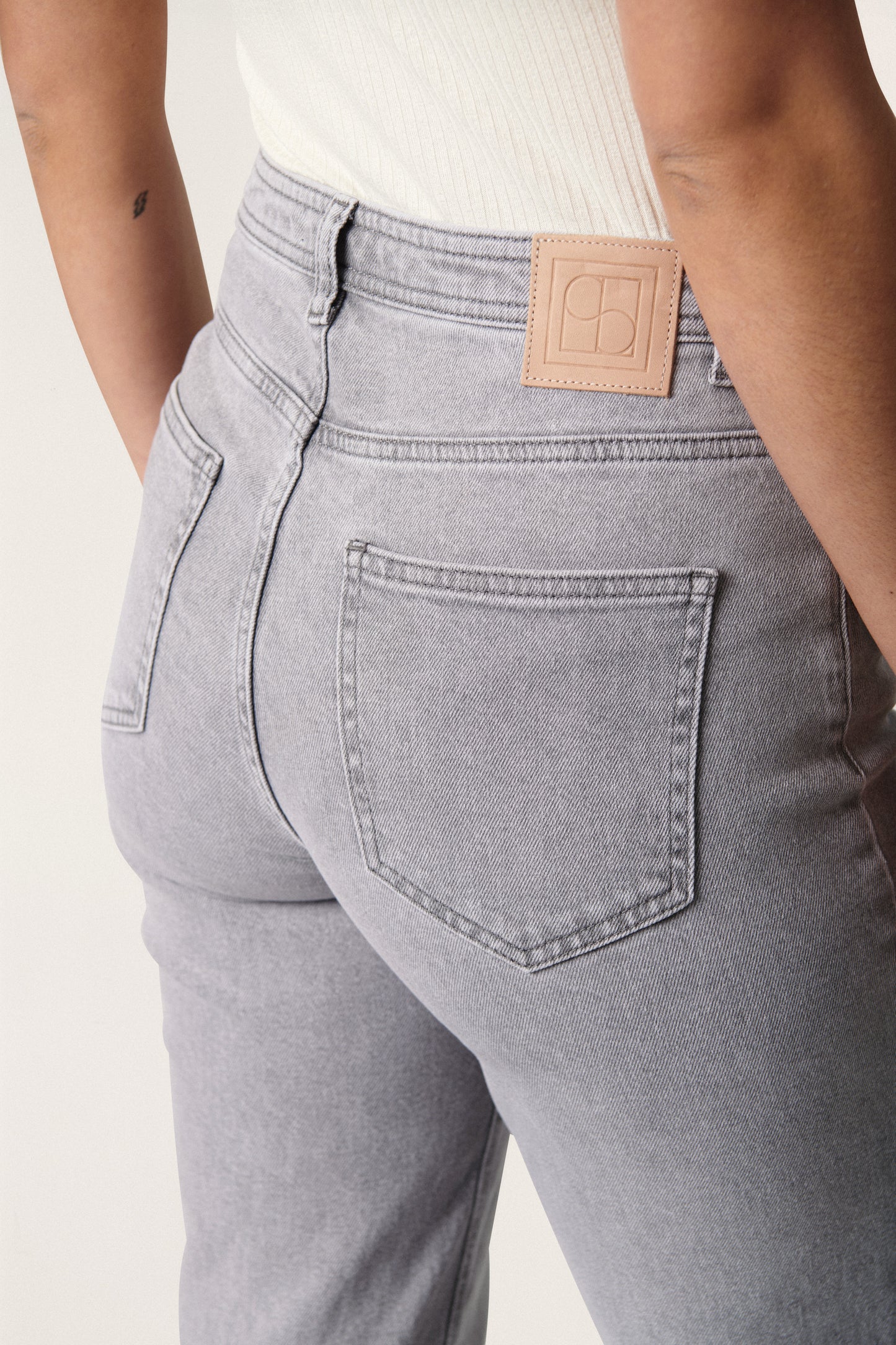 Tessie Denim Pants Light Grey Denim