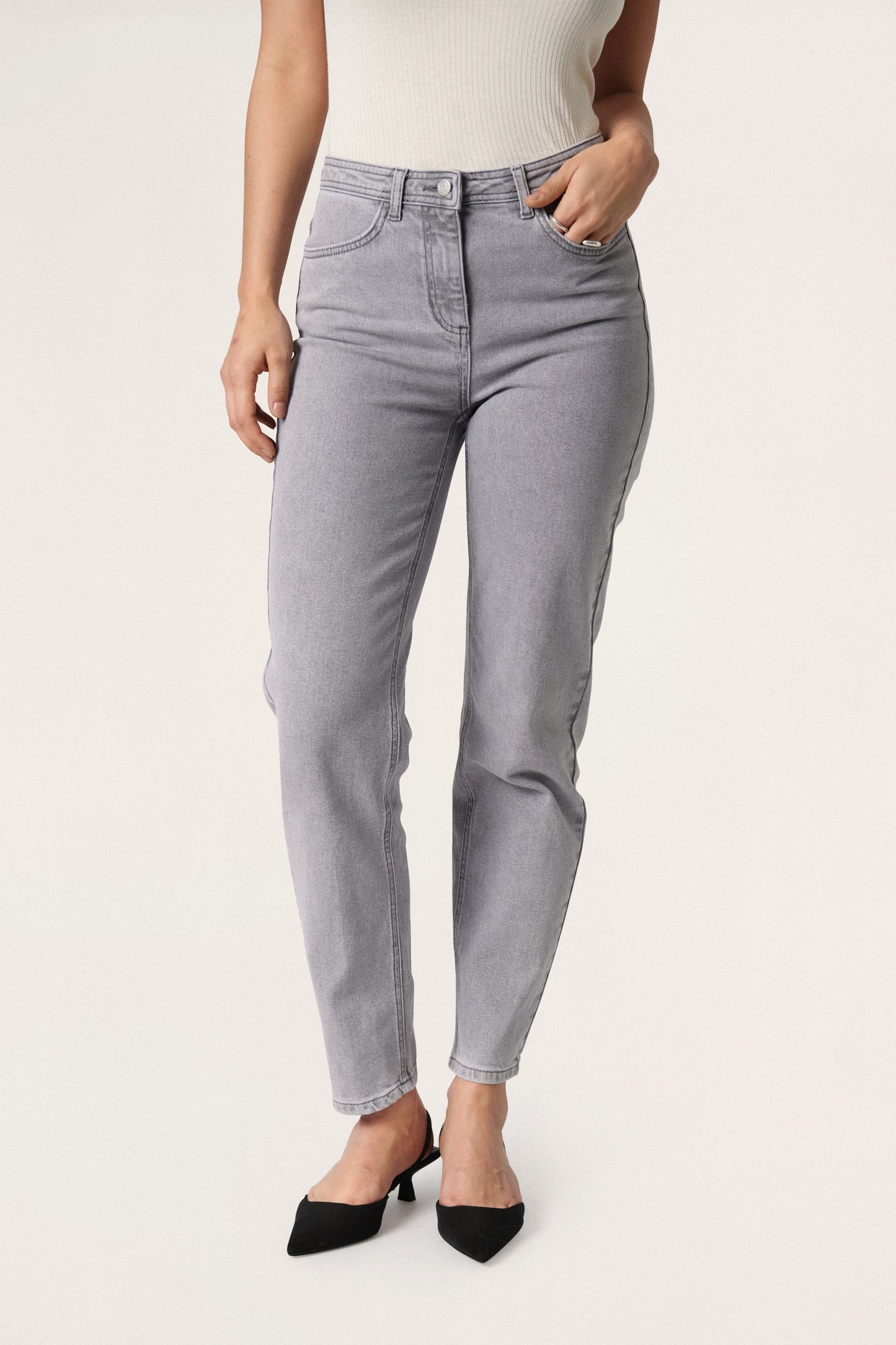 Tessie Denim Pants Light Grey Denim