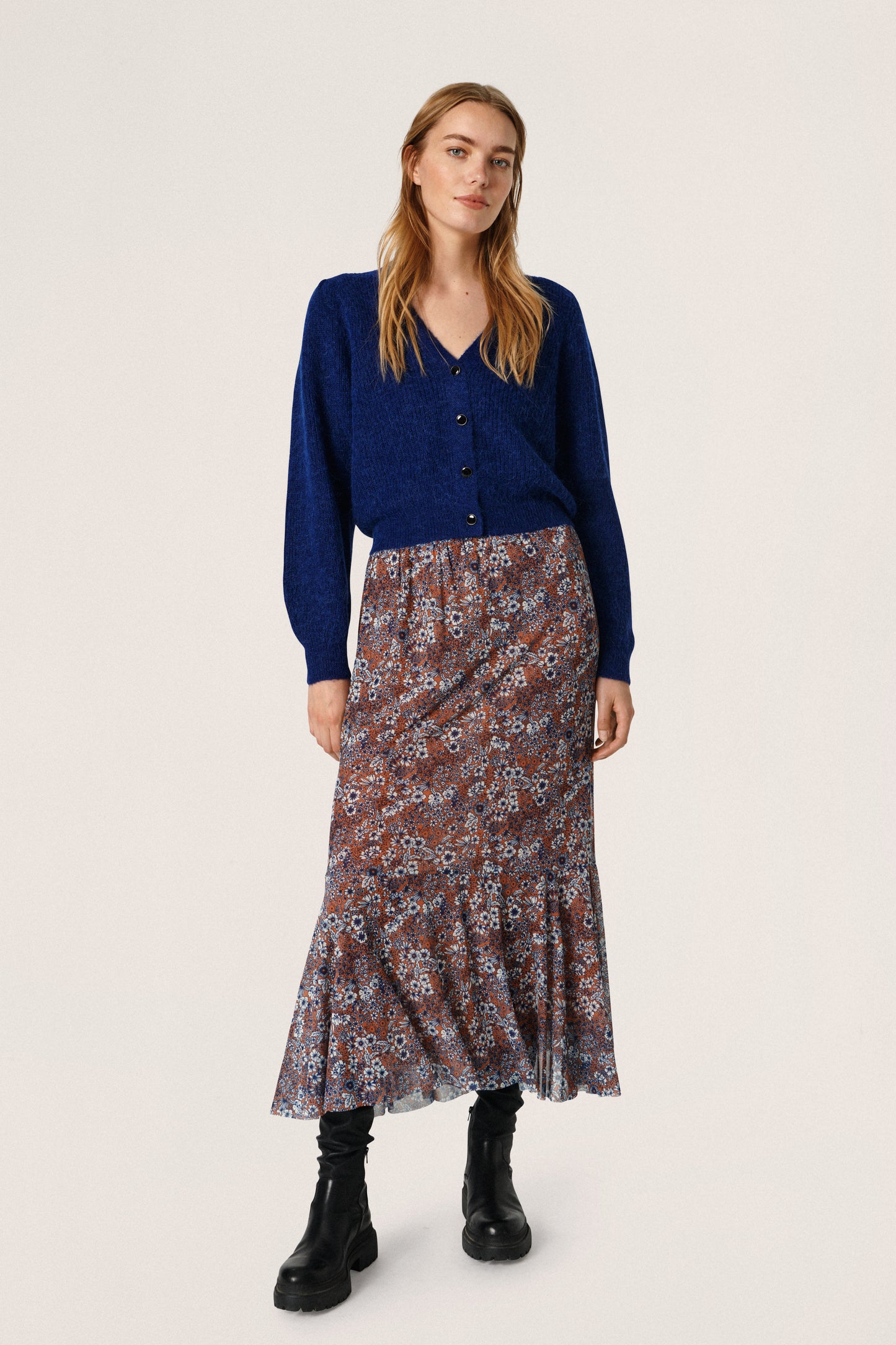 Tuesday Puf Cardigan LS Knit Sodalite Blue