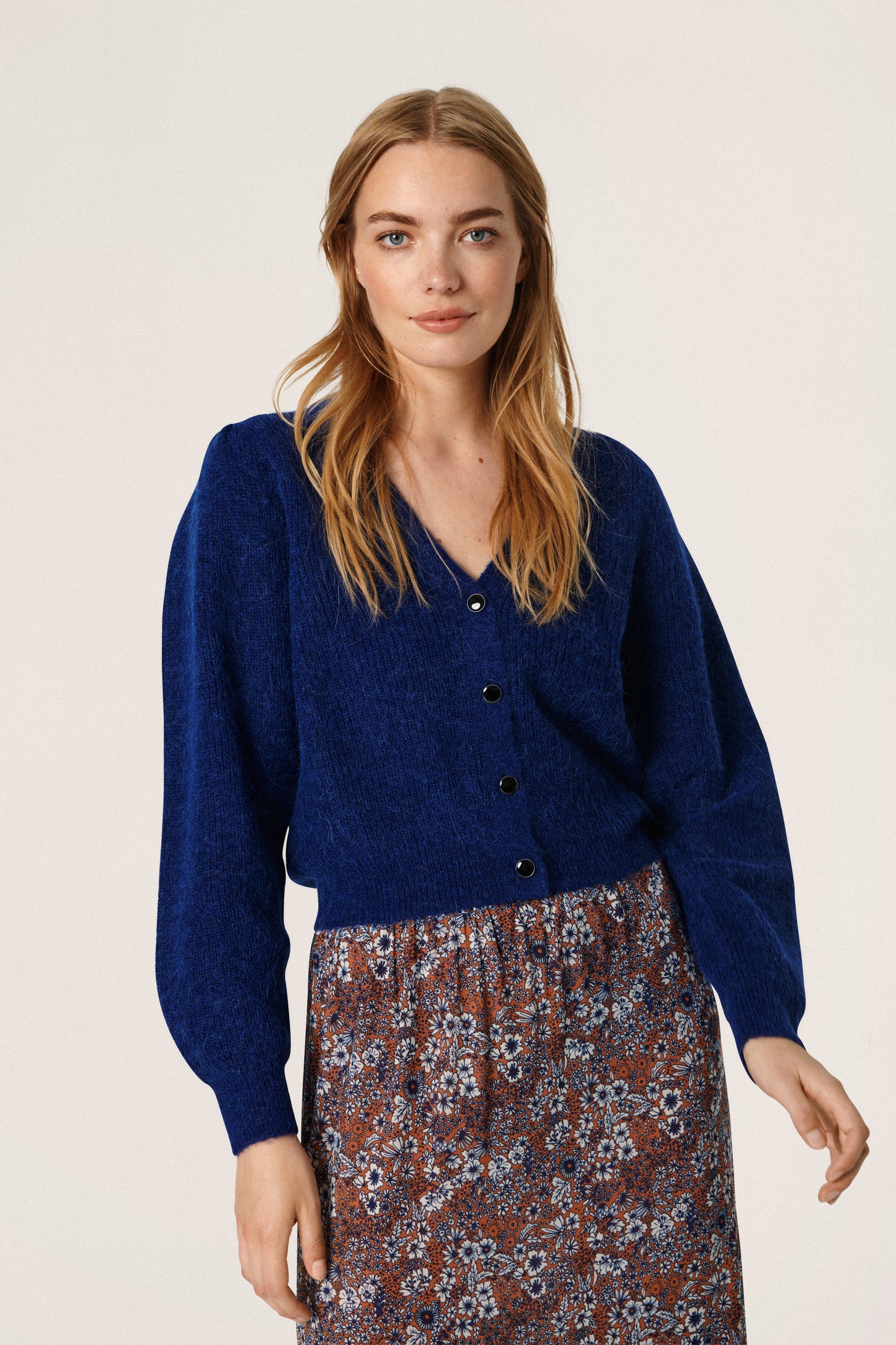 Tuesday Puf Cardigan LS Knit Sodalite Blue
