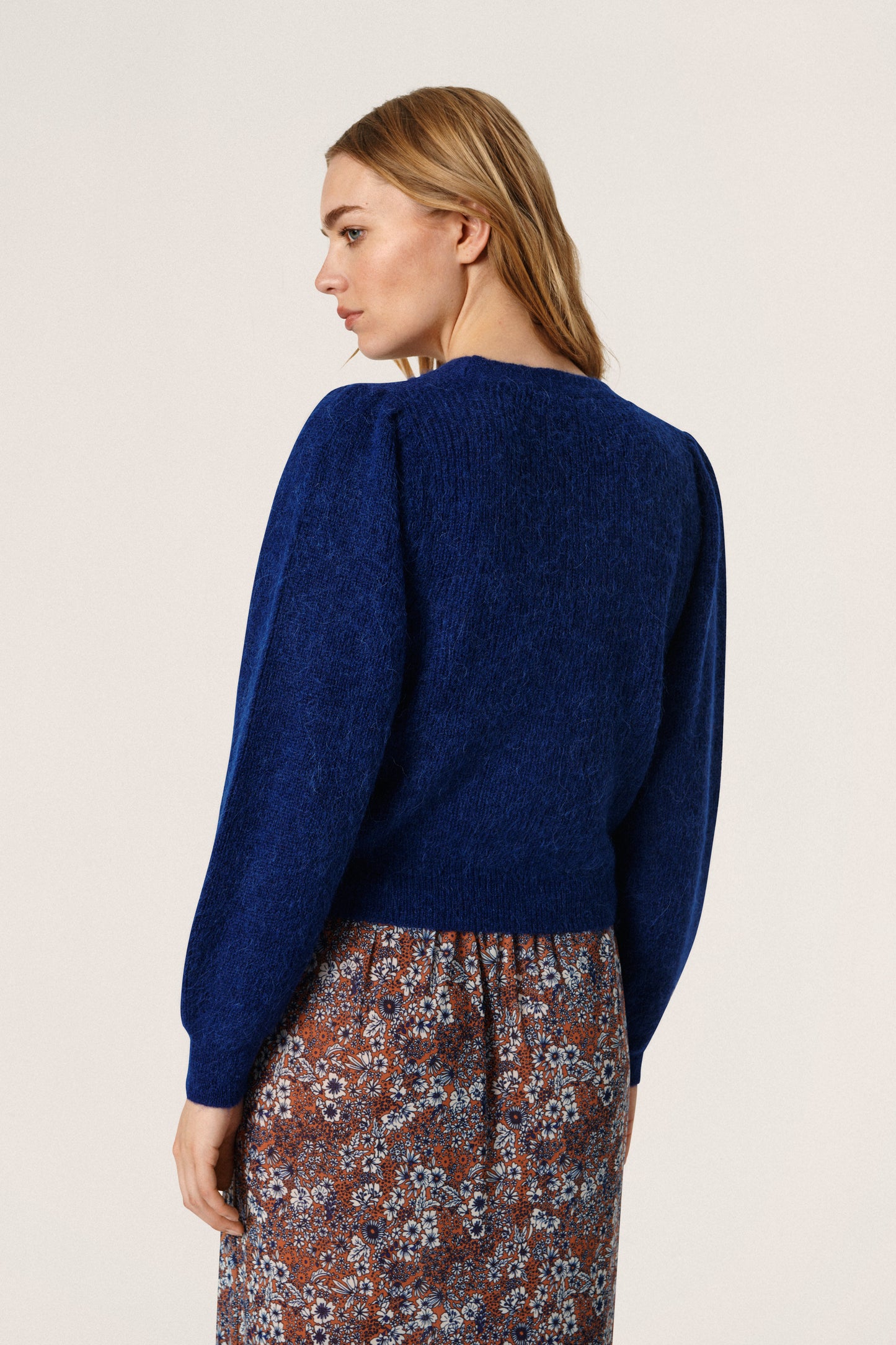 Tuesday Puf Cardigan LS Knit Sodalite Blue