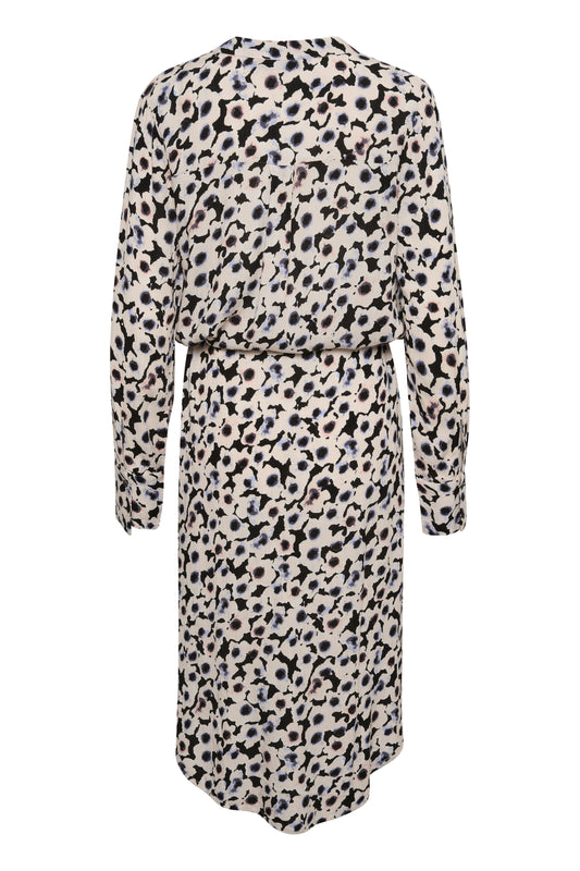 Zaya Dress LS Black Blurry Flowers