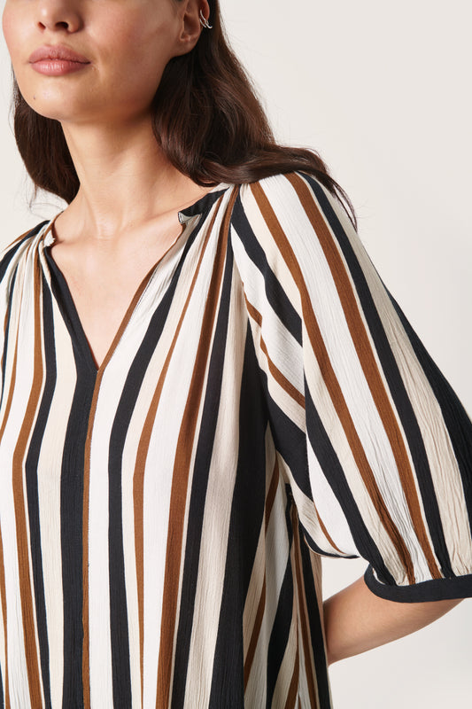 Zaya Flowy Maxi Dress SS Desert Palm Stripe Mix