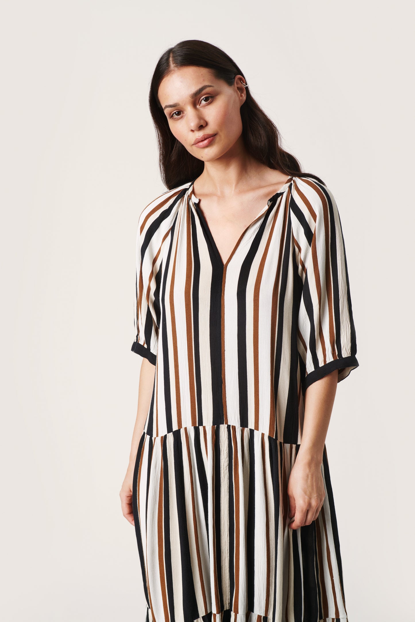 Zaya Flowy Maxi Dress SS Desert Palm Stripe Mix