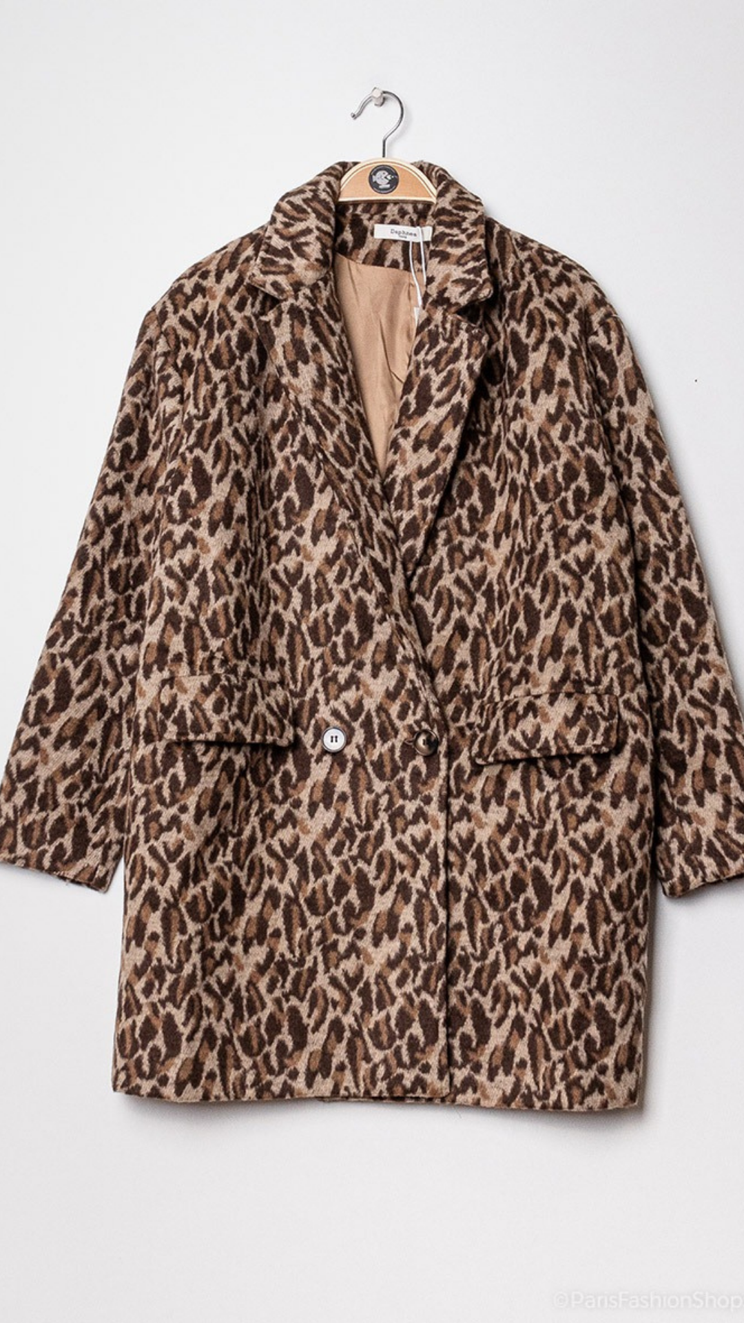 Leopard winterjas mantel luipaard print kort - winterjas mantel luipaard kort | Fabrique François 