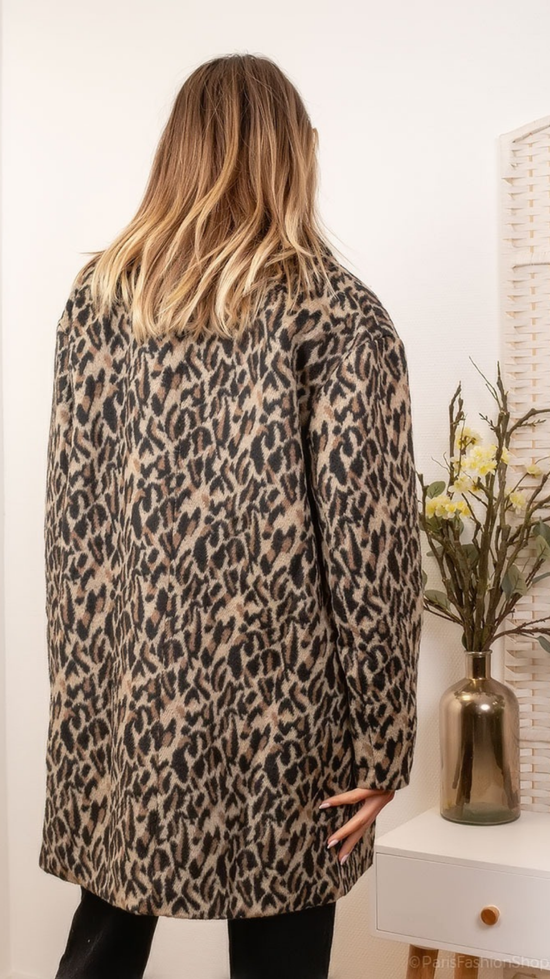 Leopard winterjas mantel luipaard print kort - winterjas mantel luipaard kort | Fabrique François 
