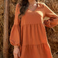 Polly mini jurk lage taille oranje roest - mini jurk lage taille roest | Fabrique François 