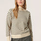  Lyrica Stripe Pullover LS  Sandshell and Black Stripe