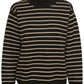  Lyrica Stripe Pullover LS  Black & Sandshell Stripe