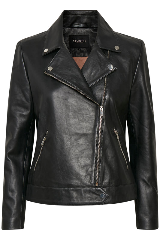  Maeve Leather Jacket LS  Black