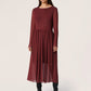 Soaked in Luxury Almira Dress LS Dresses Rhubarb Leaf Print