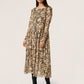 Soaked in Luxury Almira Dress LS Dresses Golden Brown Tapestry Print