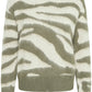 Soaked in Luxury Bates Pullover LS Knit Tea Leaf Animal