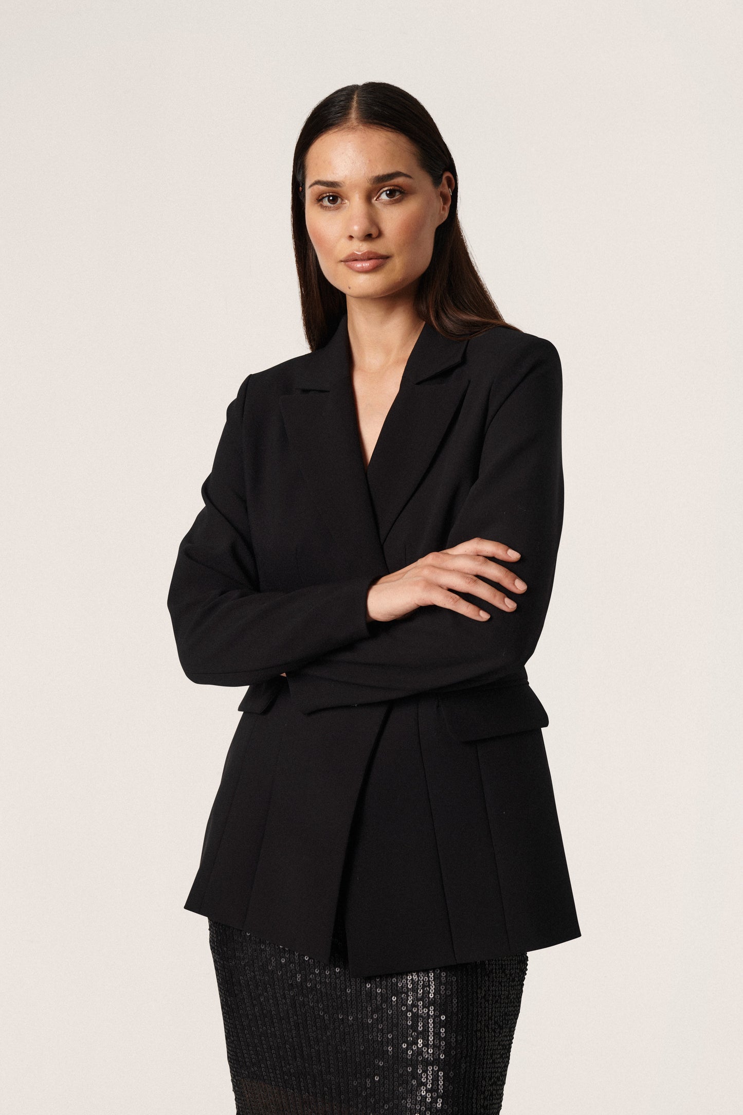 Soaked in Luxury Corinne Fitted Blazer Jackets Black