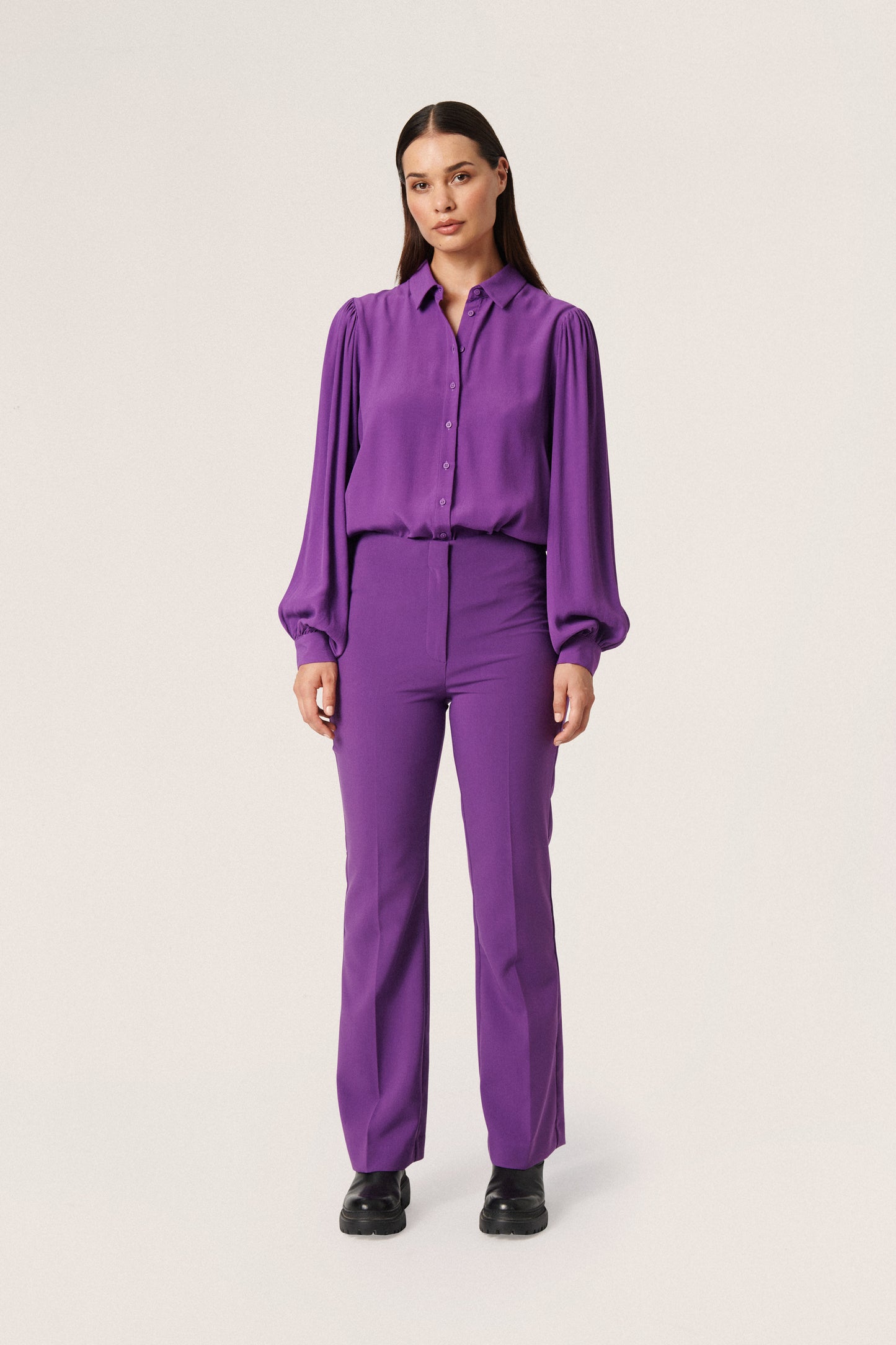 Soaked in Luxury Corinne Pants Trousers Amaranth Purple