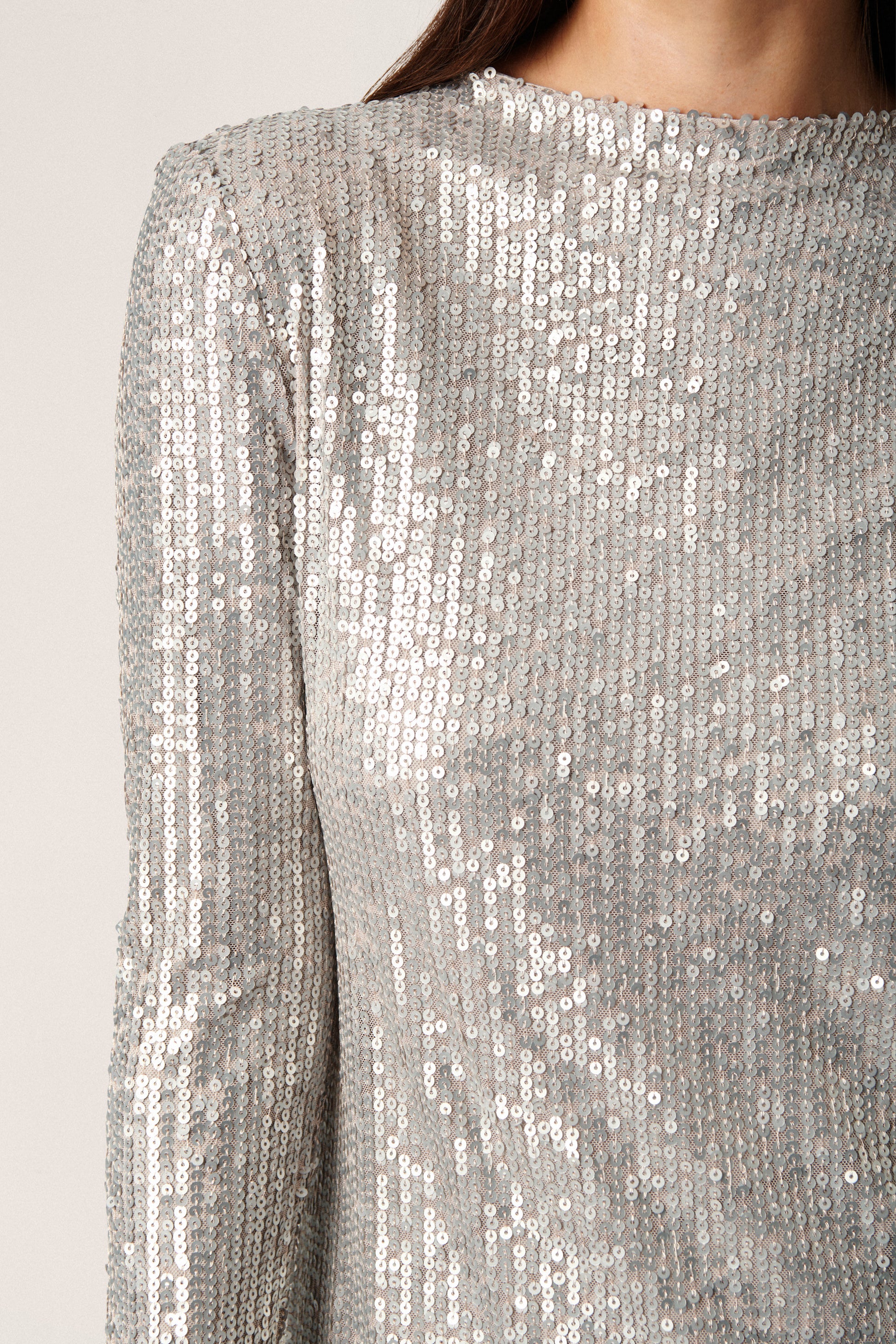 Soaked in Luxury Dalila Long Dress LS Dresses Silver