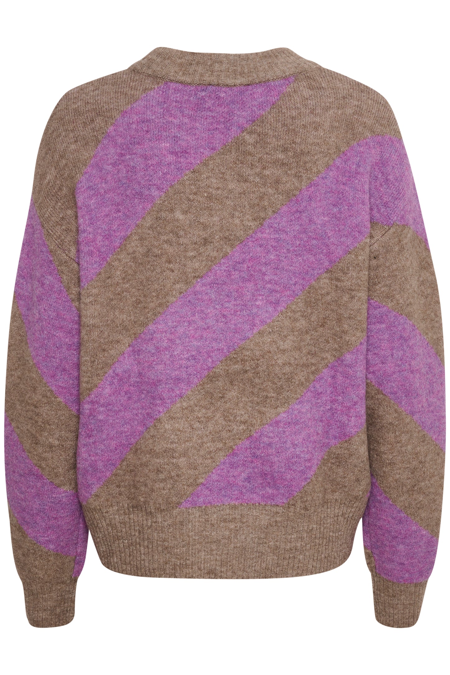Soaked in Luxury Dio Stripe Pullover Knit Amaranth Purple Stripe