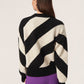 Soaked in Luxury Dio Stripe Pullover Knit Sandshell Diagonal Stripe