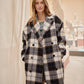 Soaked in Luxury Gael Coat Outerwear Night Sky and White Check