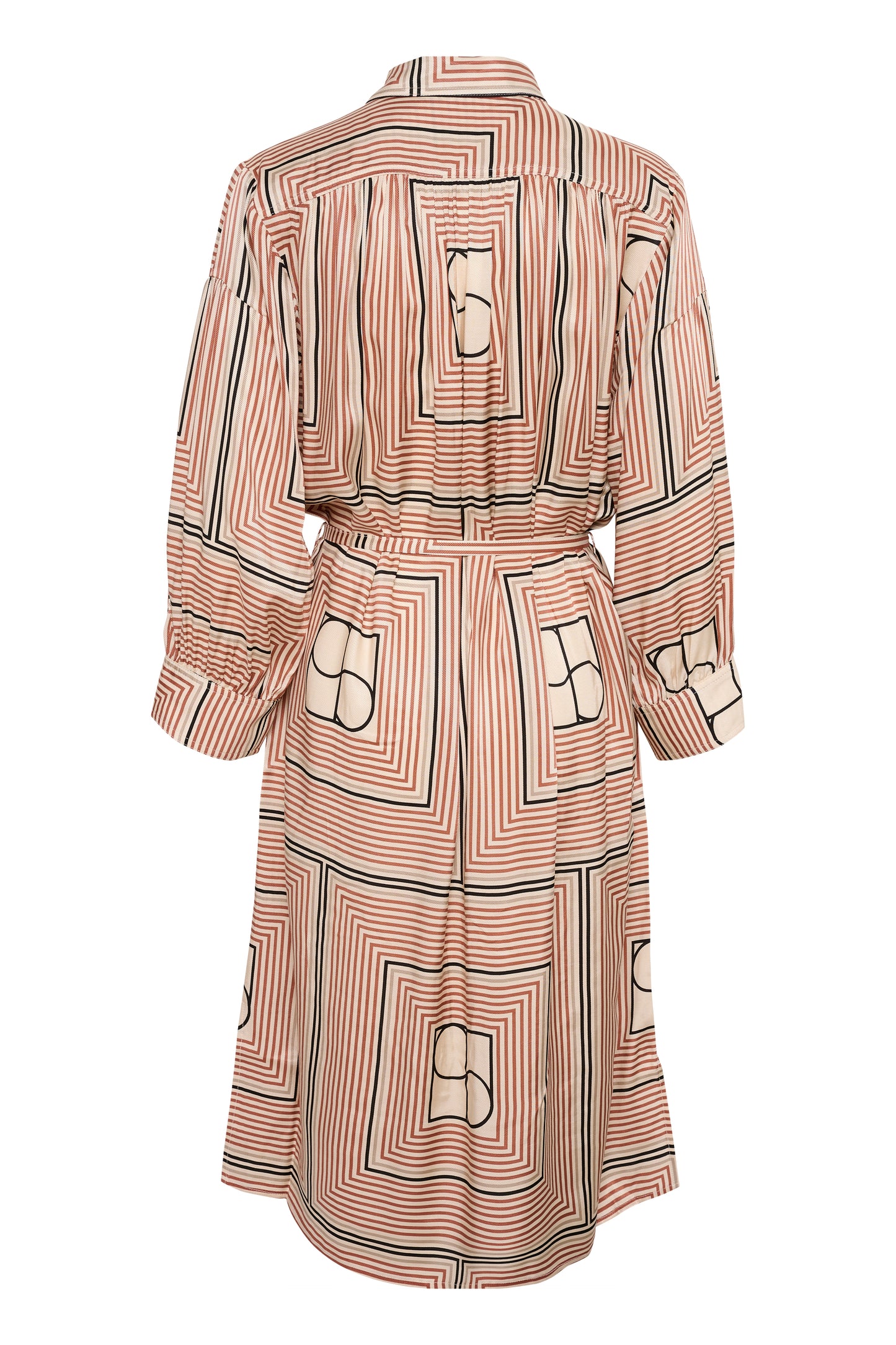 Soaked in Luxury Kimaya Shirt Dress Dresses Cedar Wood Monogram Print