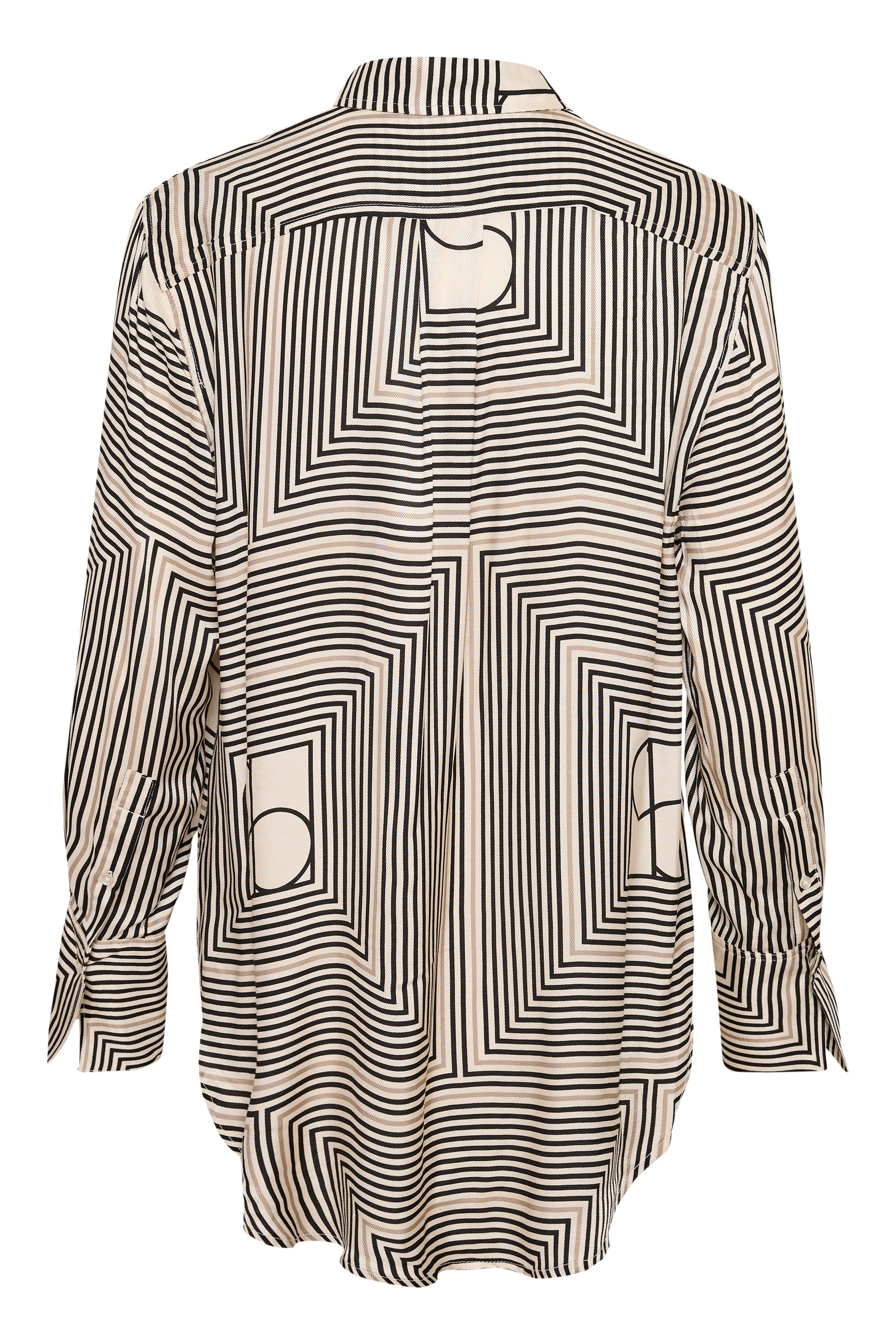 Soaked in Luxury Kimaya Shirt LS Shirts/Blouses Black Monogram Print