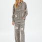 Soaked in Luxury Kimaya Shirt LS Shirts/Blouses Black Monogram Print