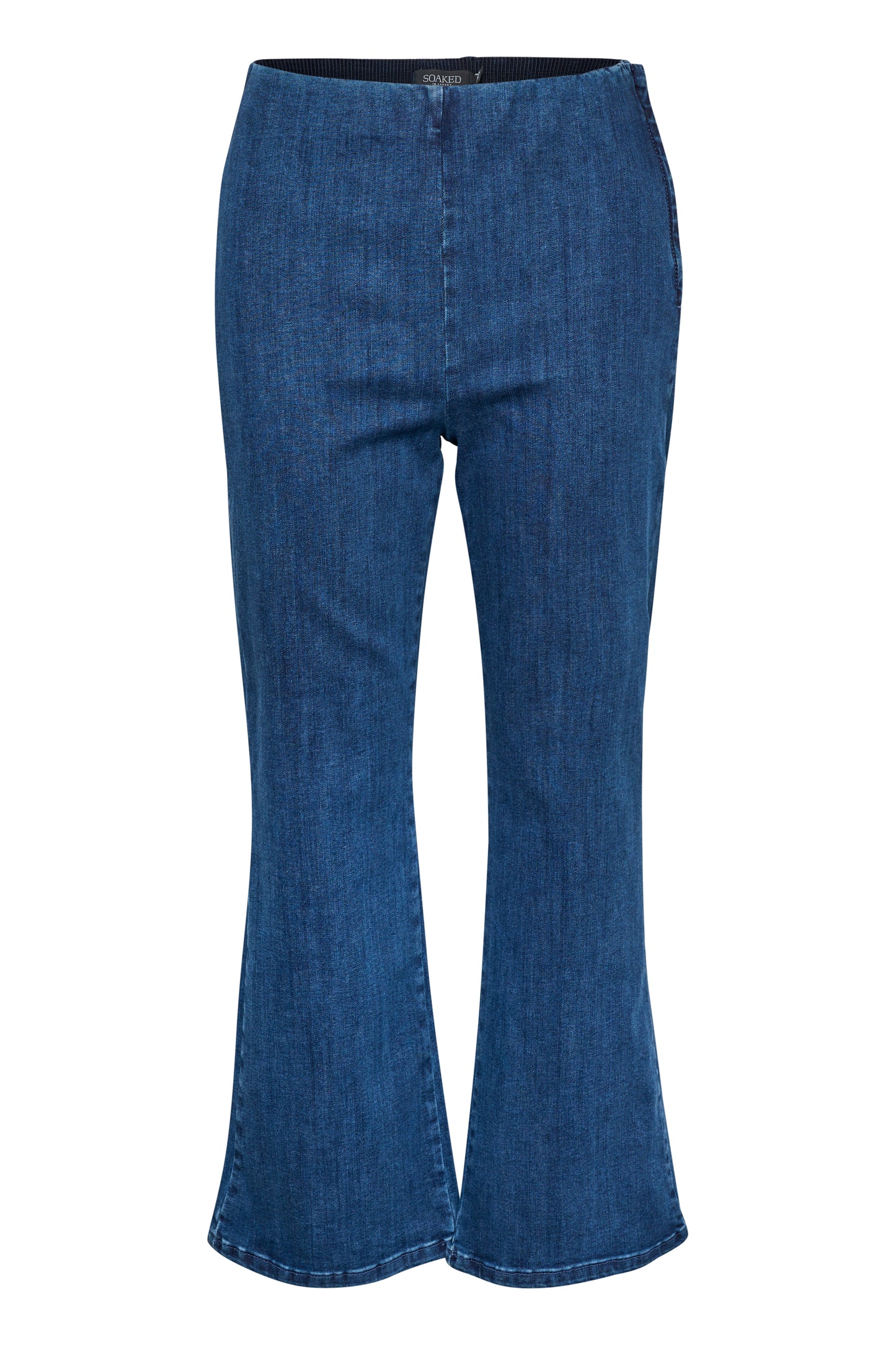 Soaked in Luxury Mady Denim Kickflare Trousers Medium Blue Denim