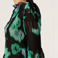 Soaked in Luxury Olympia Blouse Shirts/Blouses Green Blurred Flower Print