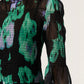 Soaked in Luxury Olympia Dress Sleeves Dresses Green Blurred Flower Print