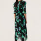 Soaked in Luxury Olympia Dress Sleeves Dresses Green Blurred Flower Print