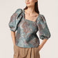 Soaked in Luxury Sonnia Blouse SS Shirts/Blouses Metallic Jacquard Fabric
