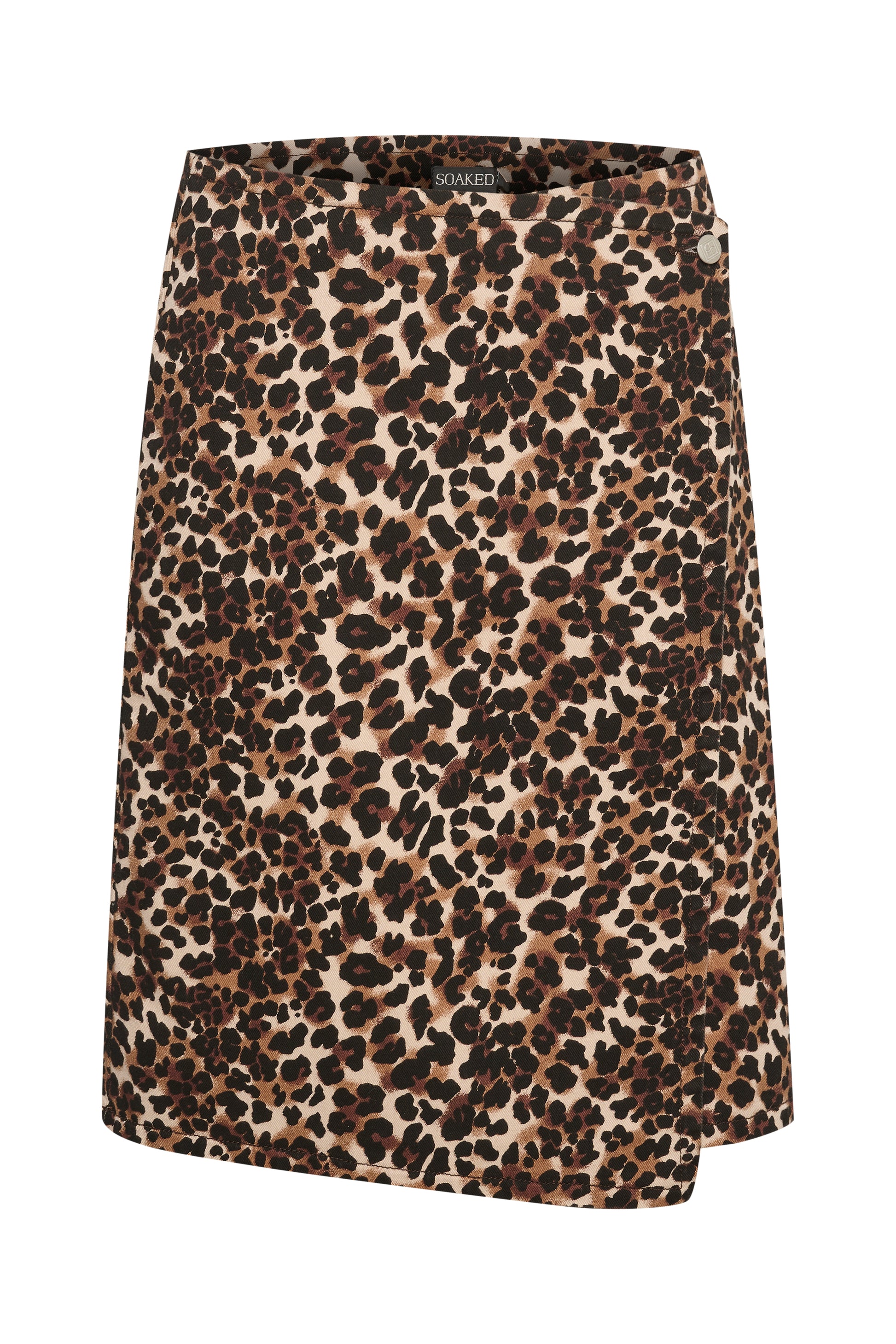 Soaked in Luxury Tessie Printed Denim Skirt Skirts Beige Leopard