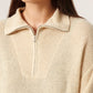 Soaked in Luxury Tuesday Tunic LS Knit Bone White