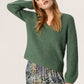 Soaked in Luxury Tuesday V-Neck Jumper LS Knit Dark Ivy