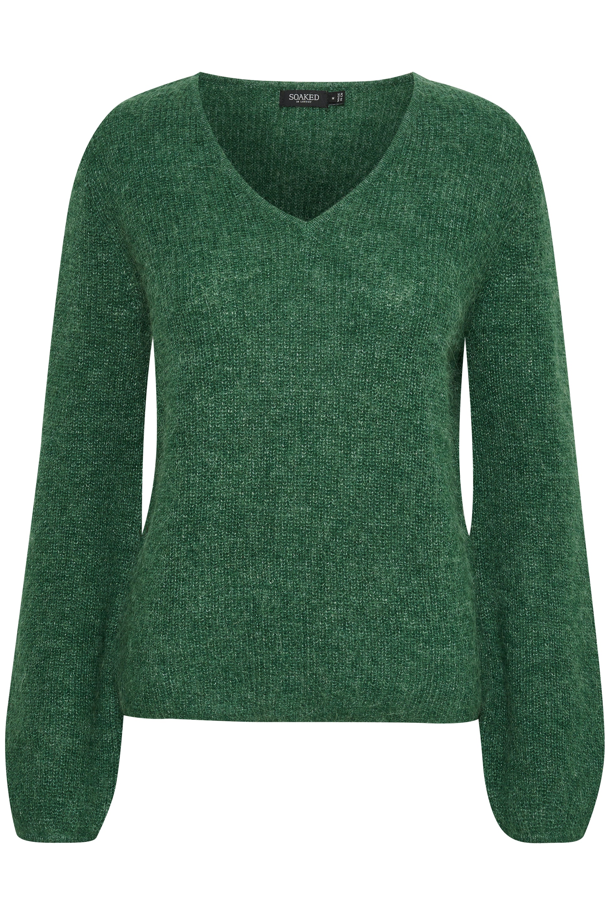 Soaked in Luxury Tuesday V-Neck Jumper LS Knit Foliage Green